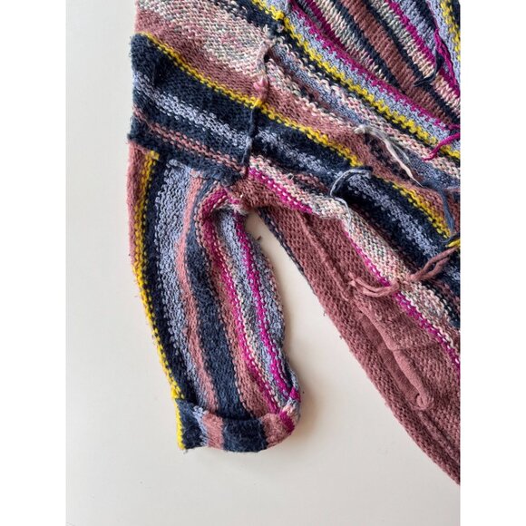 PILCRO Dreamer Striped Acrylic Cotton Wool Knit Boho Duster Sweater, Size M/L - Picture 7 of 16